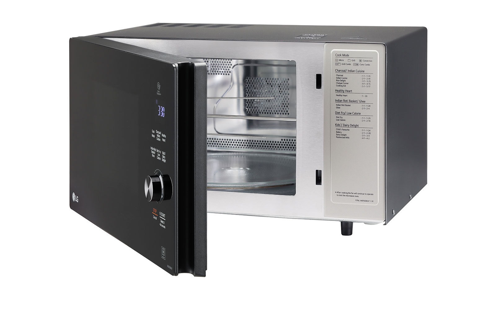 LG 28 L Charcoal Convection Microwave Oven with 301 Auto Cook Menu, Diet Fry™, Roti Basket, Motorised Rotisserie, Black, MJEN286UF