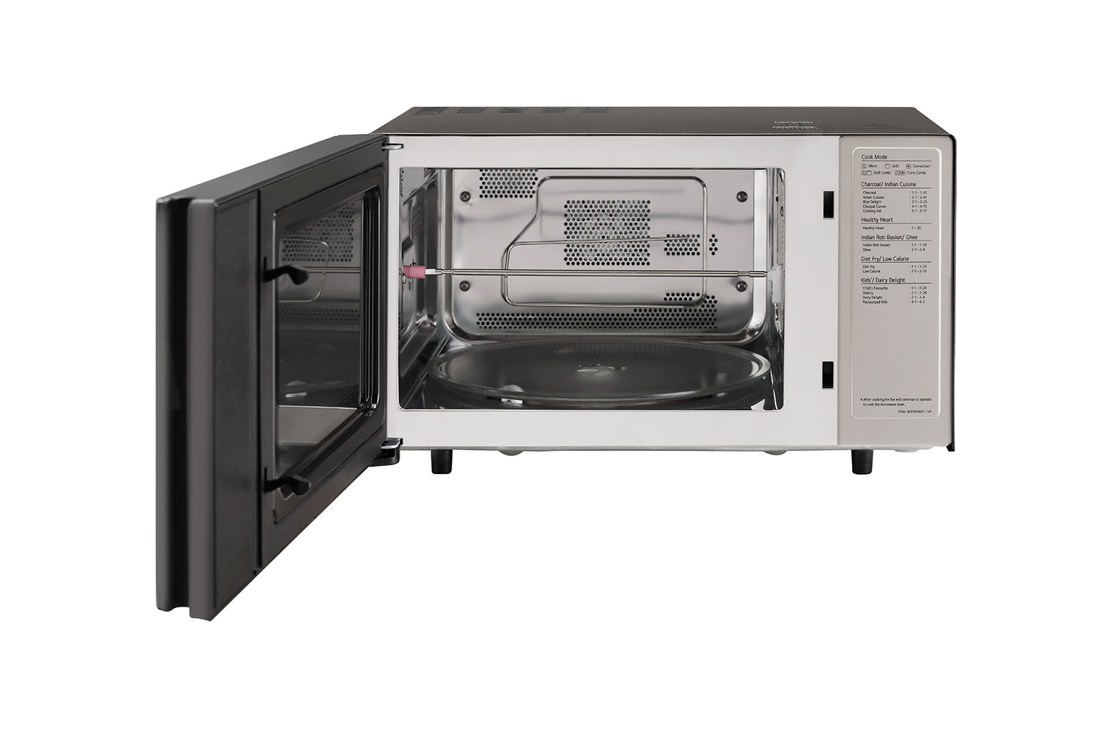 LG 28 L Charcoal Convection Microwave Oven with 301 Auto Cook Menu, Diet Fry™, Roti Basket, Motorised Rotisserie, Black, MJEN286UF