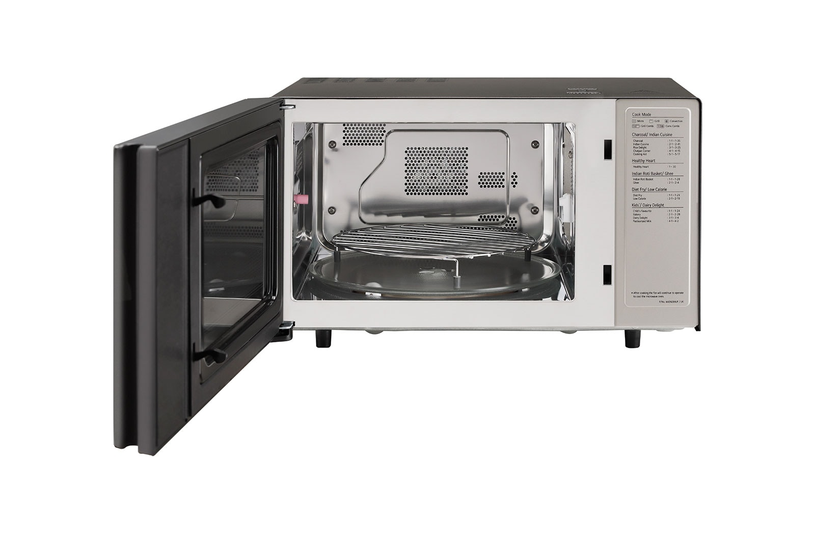 LG 28 L Charcoal Convection Microwave Oven with 301 Auto Cook Menu, Diet Fry™, Roti Basket, Motorised Rotisserie, Black, MJEN286UF