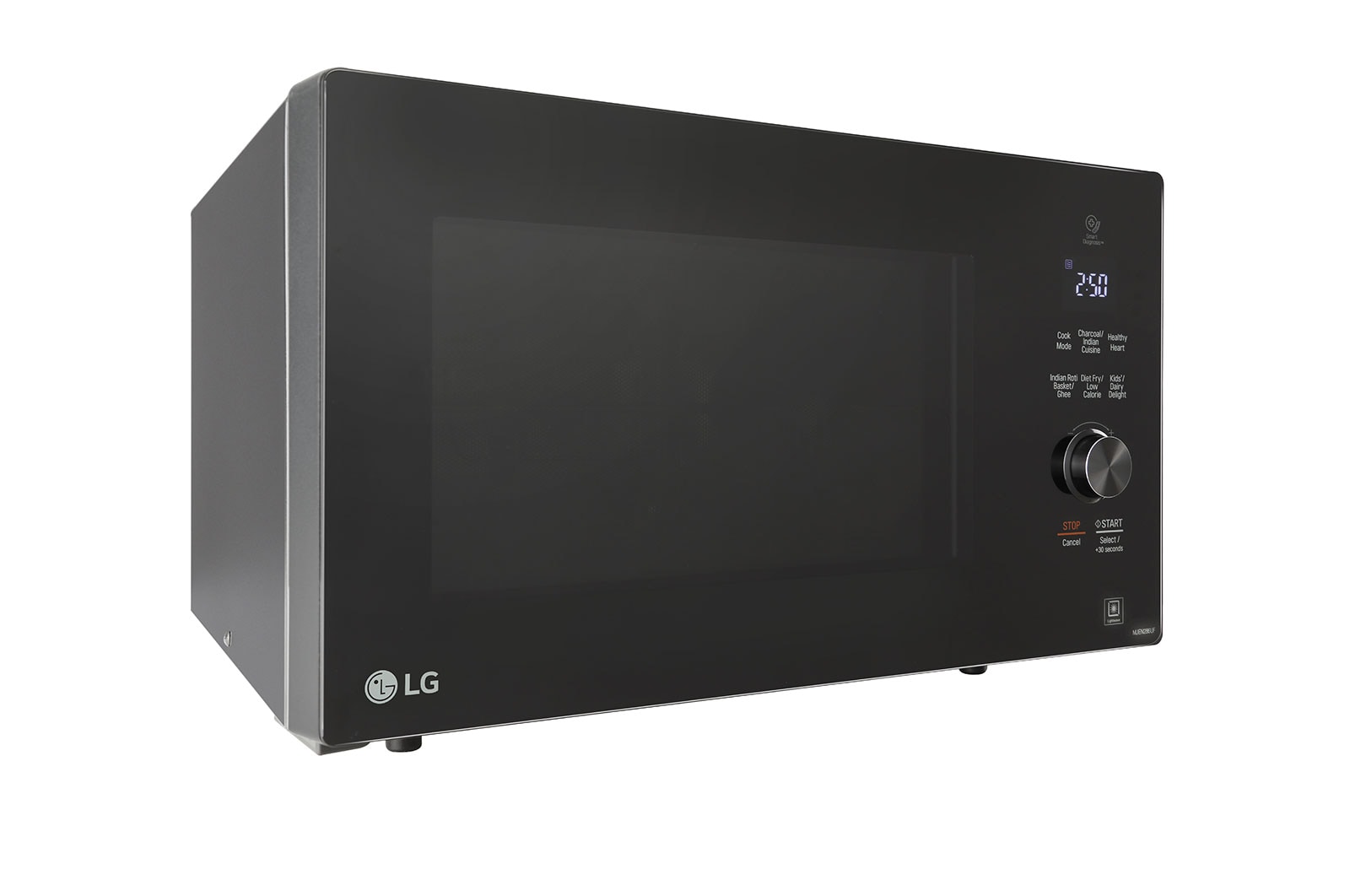 LG 28 L Charcoal Convection Microwave Oven with 301 Auto Cook Menu, Diet Fry™, Roti Basket, Motorised Rotisserie, Black, MJEN286UF