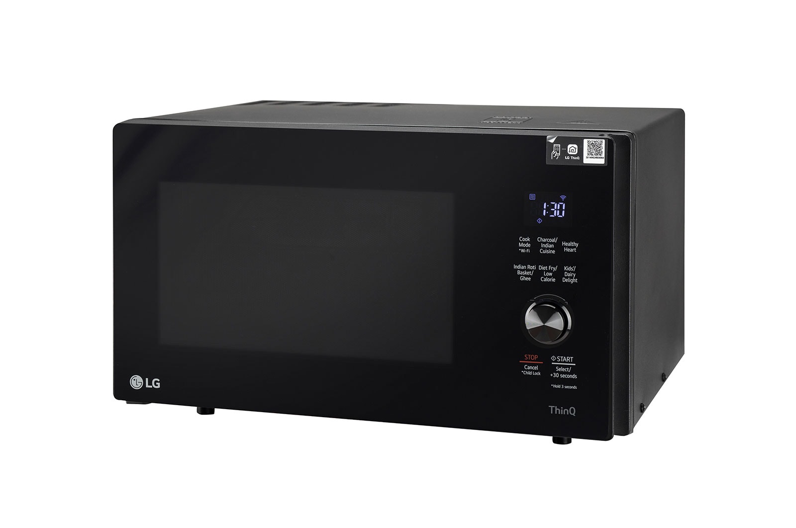 LG 28 L Scan-To-Cook Charcoal Convection Microwave Oven with 301 Auto Cook Menu, Healthy Heart, Motorised Rotisserie, Black, MJEN286UFW