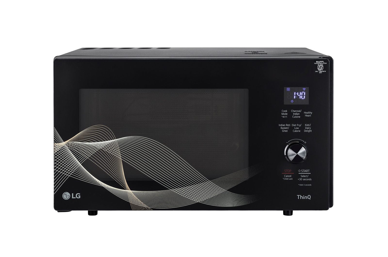 LG MJEN286UHW Scan To Cook Charcoal Convection Microwave front view