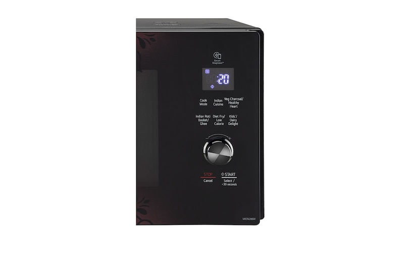 LG 28L Scan-To-Cook Charcoal Convection Microwave Oven, 301 Auto Cook Menu, Diet Fry™, Black, MJEN286VI
