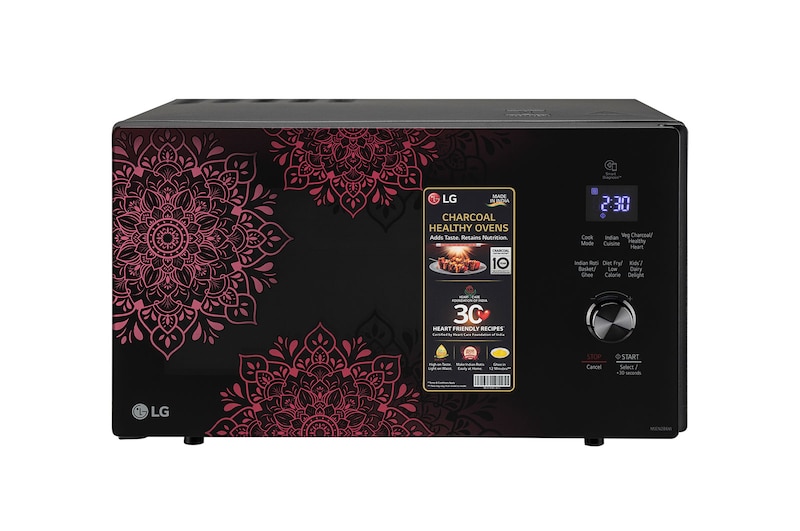 LG 28L Scan-To-Cook Charcoal Convection Microwave Oven, 301 Auto Cook Menu, Diet Fry™, Black, MJEN286VI