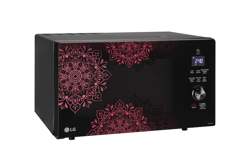 LG 28L Scan-To-Cook Charcoal Convection Microwave Oven, 301 Auto Cook Menu, Diet Fry™, Black, MJEN286VI