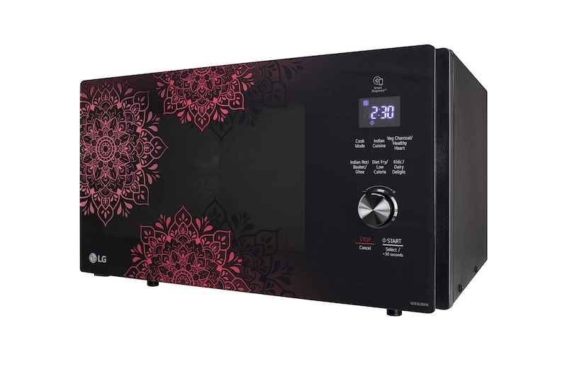 LG 28L Scan-To-Cook Charcoal Convection Microwave Oven, 301 Auto Cook Menu, Diet Fry™, Black, MJEN286VI