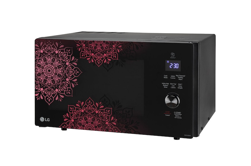 LG 28L Scan-To-Cook Charcoal Convection Microwave Oven, 301 Auto Cook Menu, Diet Fry™, Black, MJEN286VI