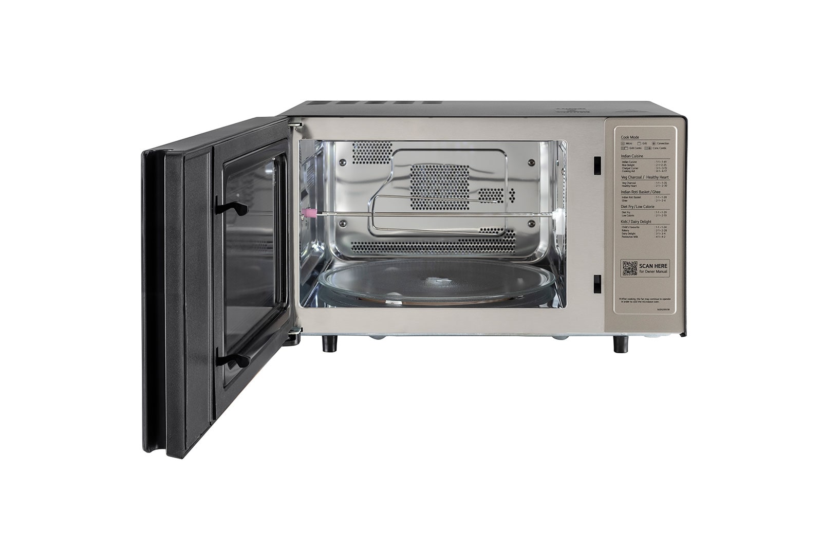 LG 28 L Scan-To-Cook Charcoal Countertop Microwave Oven, Wi-Fi, Diet Fry™, Motorised Rotisserie, Healthy Heart™, Black, MJEN286VIW