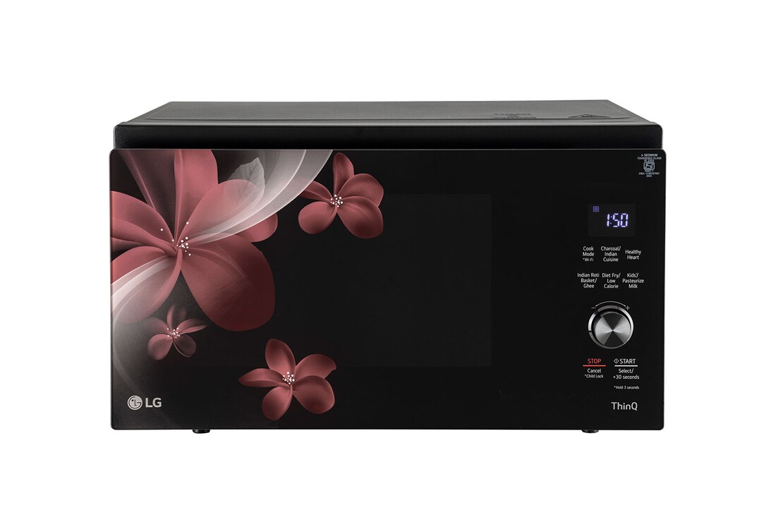 LG mjen326pkw wifi-enabled-charcoal-convection-microwave front view