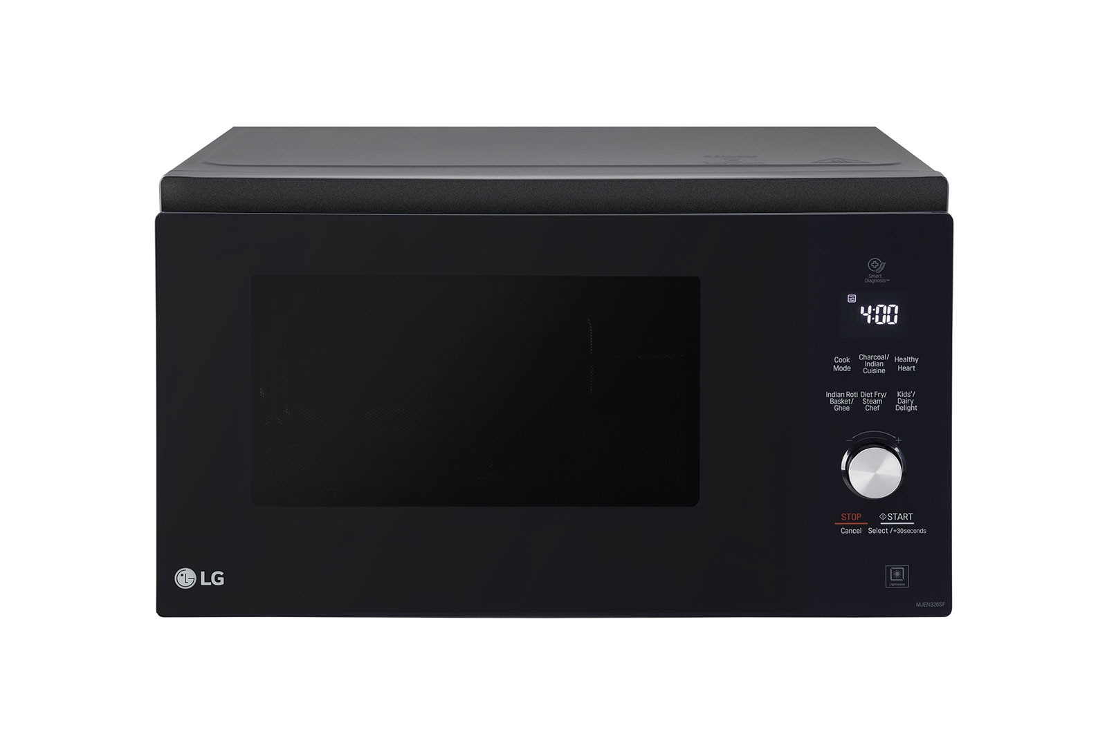 LG 32 L Convection Microwave Oven with Twister Smog Handle, Charcoal Lighting Heater, Motorised Rotisserie, Black, MJEN326SF