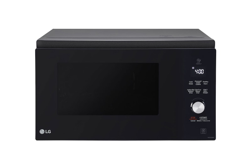 LG 32 L Convection Microwave Oven with Twister Smog Handle, Charcoal Lighting Heater, Motorised Rotisserie, Black, MJEN326SF