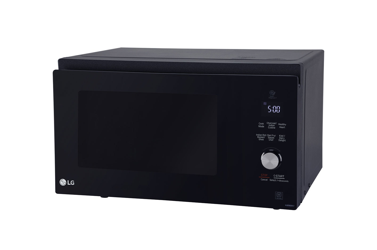 LG 32 L Convection Microwave Oven with Twister Smog Handle, Charcoal Lighting Heater, Motorised Rotisserie, Black, MJEN326SF