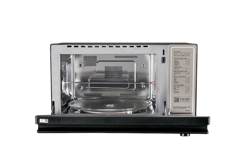 LG 32 L Scan-To-Cook Charcoal Microwave Oven with Healthy Heart™, Charcoal Lighting Heater, Motorised Rotisserie, Black, MJEN326SFW