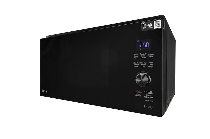 LG 32 L Scan-To-Cook Charcoal Microwave Oven with Healthy Heart™, Charcoal Lighting Heater, Motorised Rotisserie, Black, MJEN326SFW