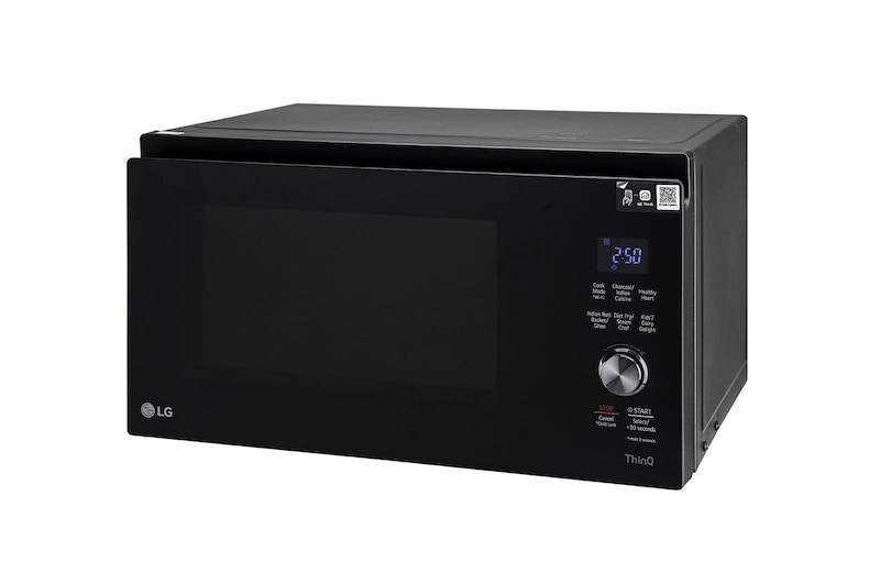 LG 32 L Scan-To-Cook Charcoal Microwave Oven with Healthy Heart™, Charcoal Lighting Heater, Motorised Rotisserie, Black, MJEN326SFW