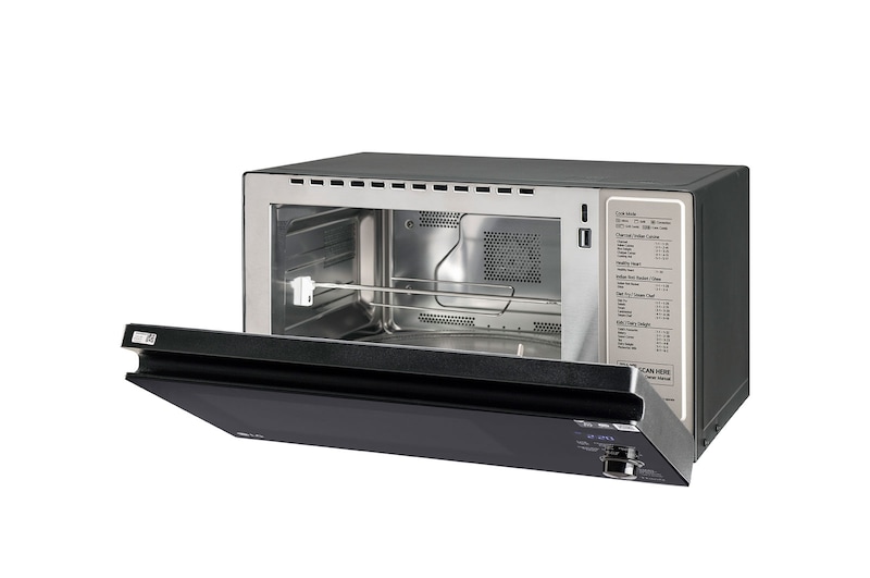 LG 32 L Scan-To-Cook Charcoal Microwave Oven with Healthy Heart™, Charcoal Lighting Heater, Motorised Rotisserie, Black, MJEN326SFW