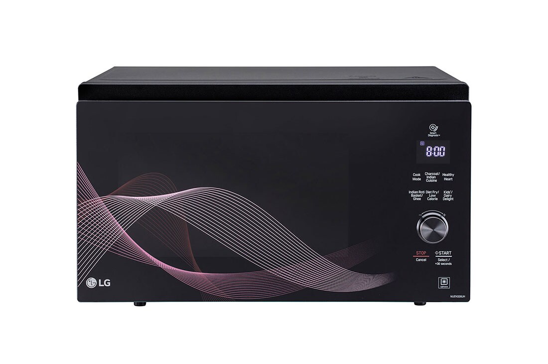 LG MJEN326UH charcoal convection microwave front view
