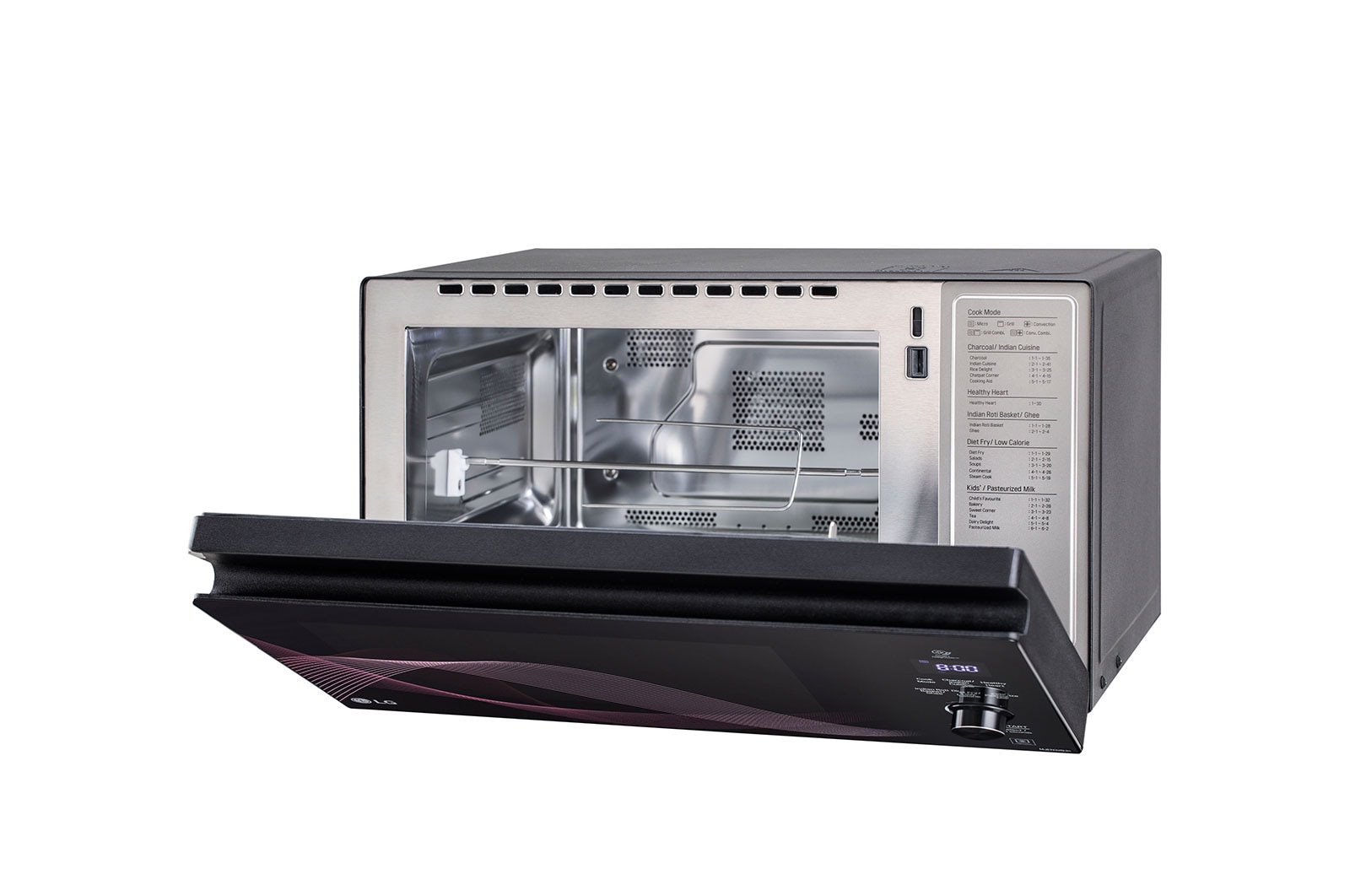 LG 32 L Charcoal Convection Microwave Oven with Diet Fry™, Healthy Heart Recipes, Motorised Rotisserie, Roti Basket, Black, MJEN326UH