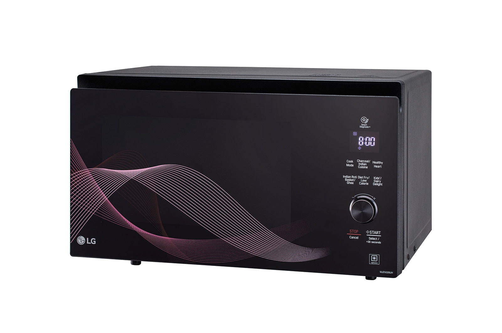 LG 32 L Charcoal Convection Microwave Oven with Diet Fry™, Healthy Heart Recipes, Motorised Rotisserie, Roti Basket, Black, MJEN326UH