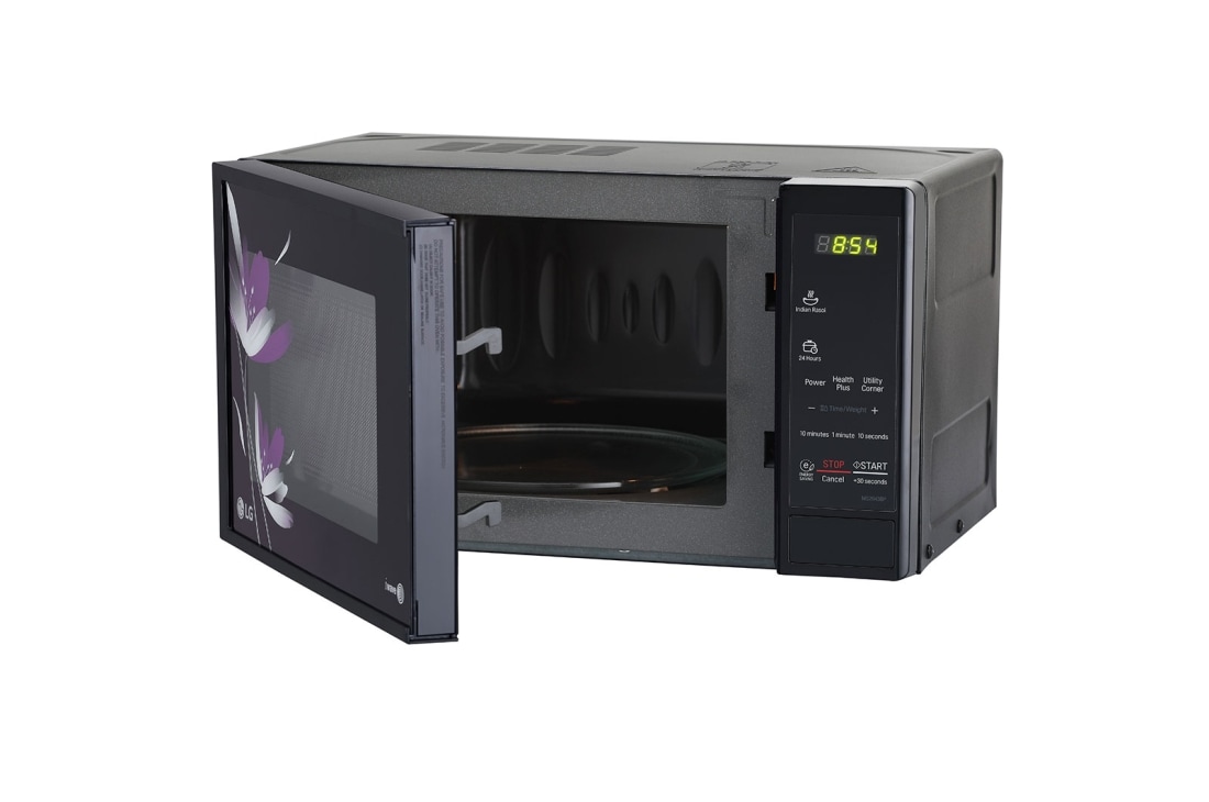 LG 20 L Solo Microwave Oven with Glass Door, i-wave technology, Anti-Bacteria Cavity, Floral Black, MS2043BP