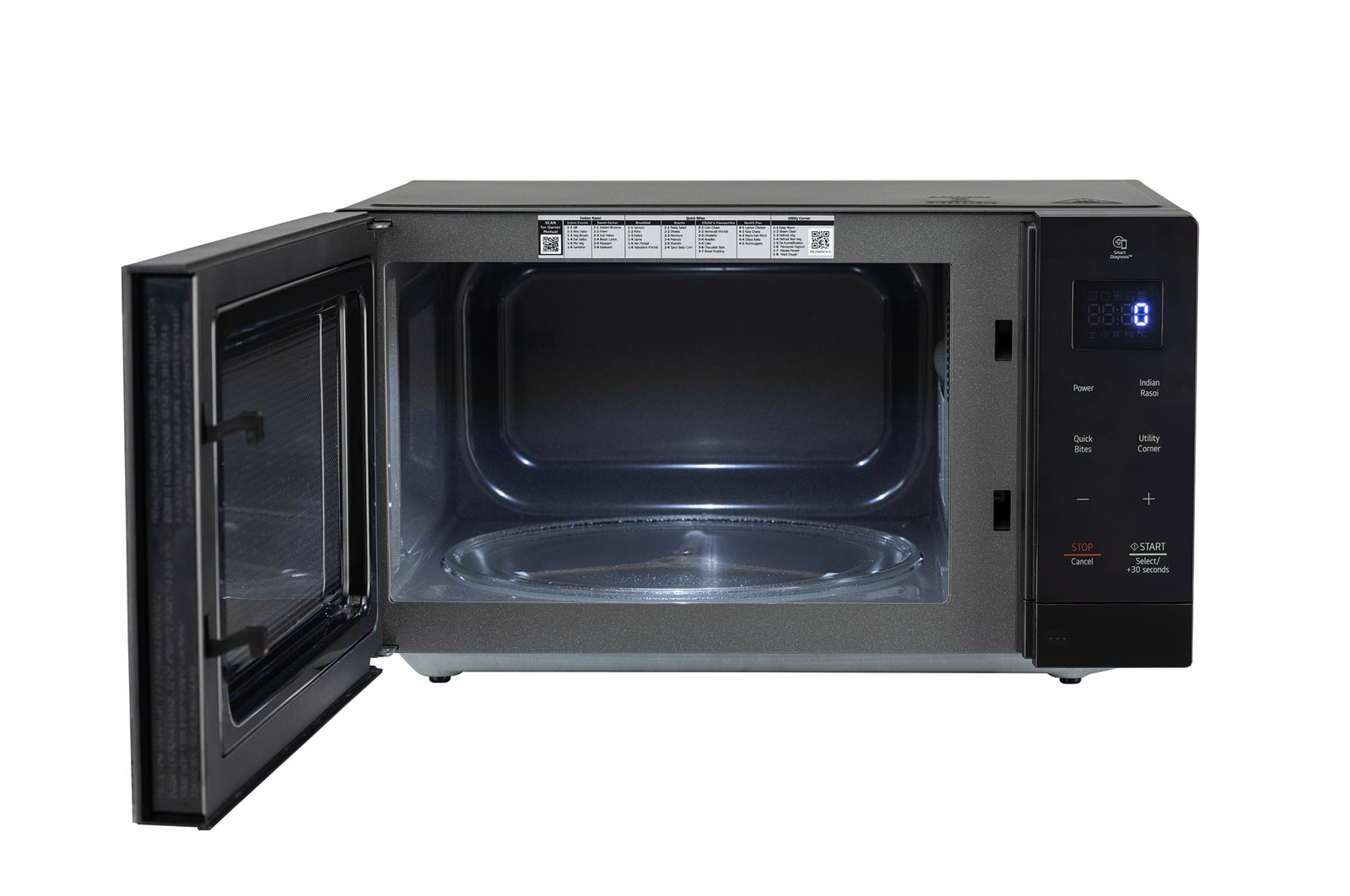 LG 30 L Solo Microwave Oven Grill with Glass Door, i-wave technology, Anti-Bacteria Cavity, Black Color, MS3032BK