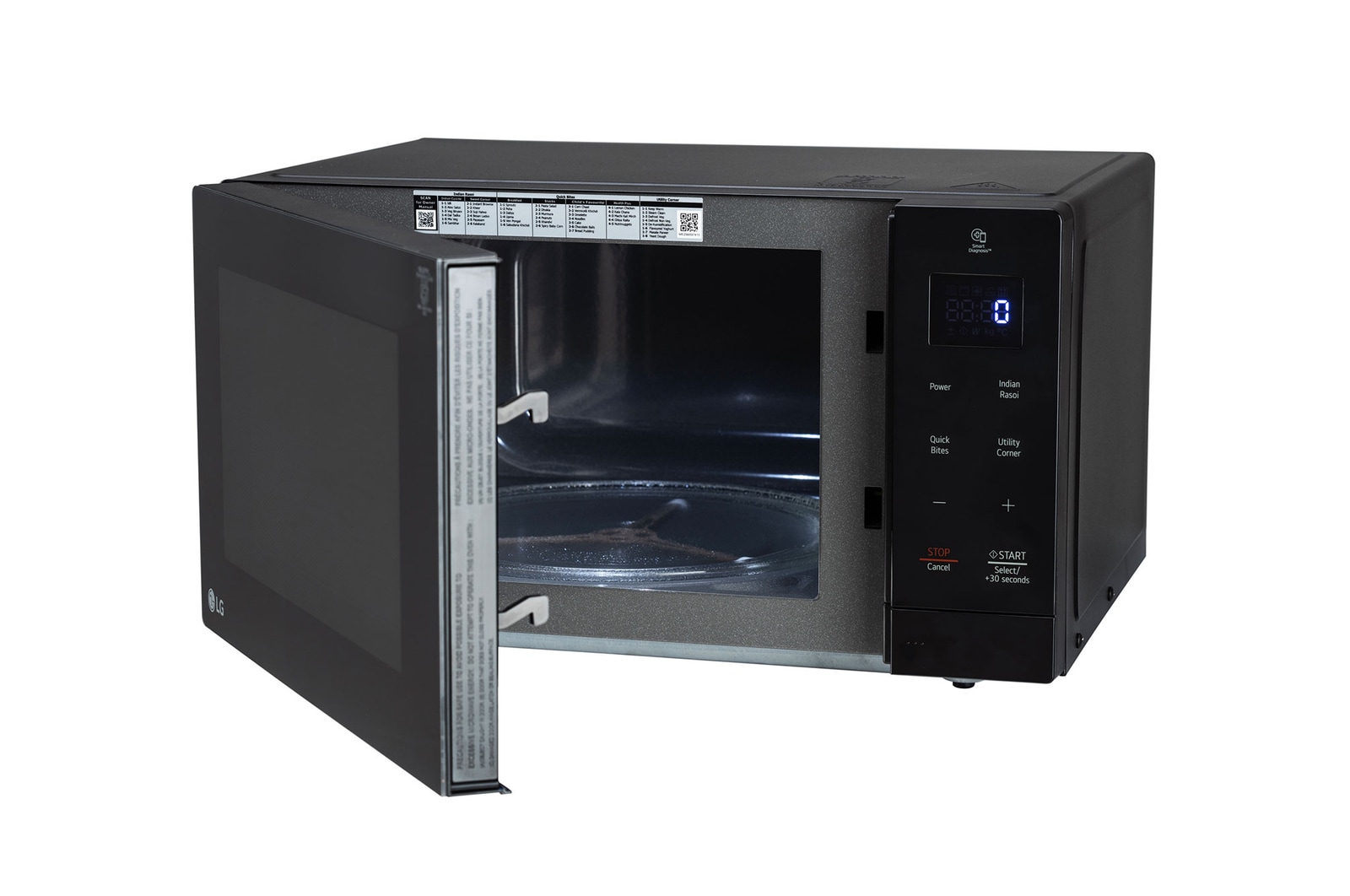 LG 30 L Solo Microwave Oven Grill with Glass Door, i-wave technology, Anti-Bacteria Cavity, Black Color, MS3032BK