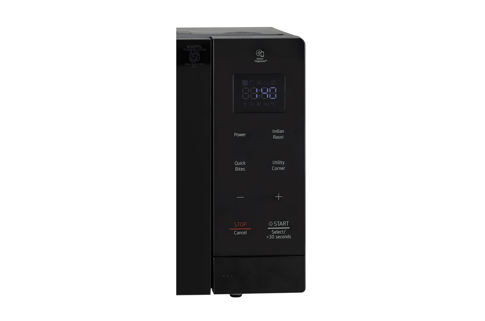 LG 30 L Solo Microwave Oven Grill with Glass Door, i-wave technology, Anti-Bacteria Cavity, Black Color, MS3032BK