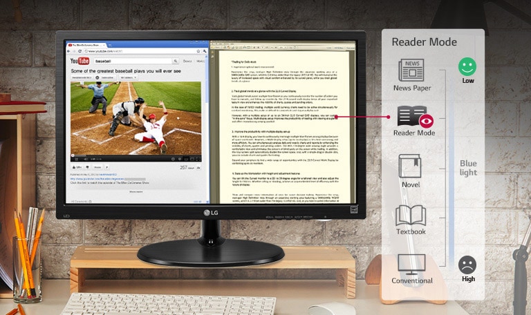 LG Reader Mode/Flicker Safe LED Monitor