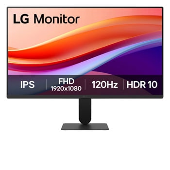 Front view of LG 23.8 (60.45 cm) IPS Full HD 120Hz monitor with virtually borderless design, sRGB 99% (Typ.), HDR 10, 1ms MBR 24U411A-B