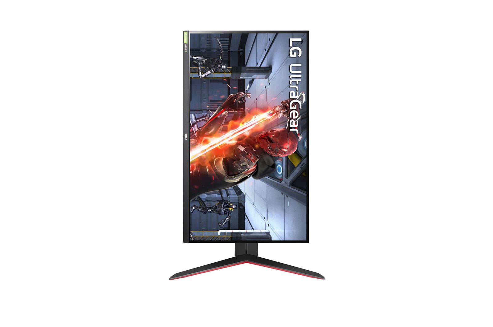 front view with the display pivoting 90 degrees in a portrait view