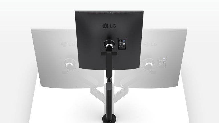 LG ergonomic adjustment of extend, retract, swivel, pivot, height and tilt