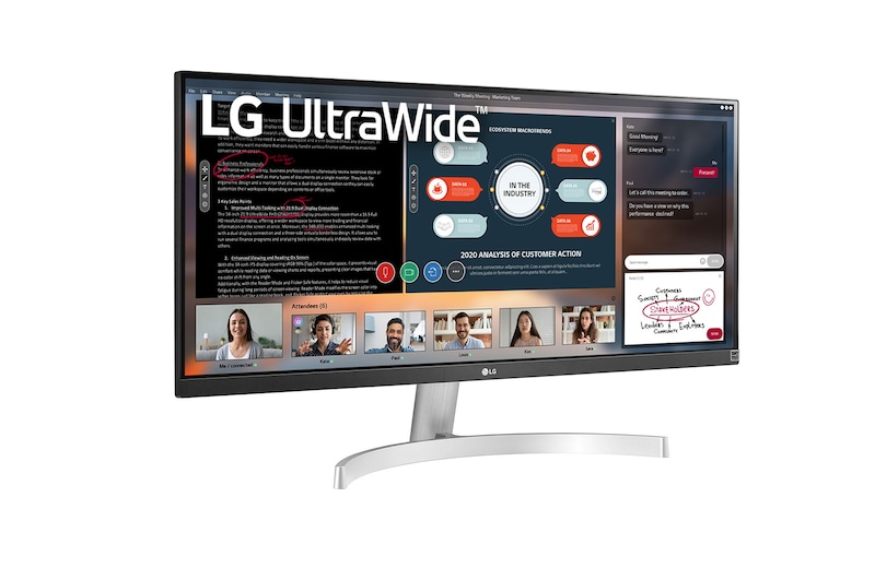 LG 73.66 cm (29) UltraWide™ FHD HDR IPS Display Monitor, MaxxAudio®, AMD FreeSync™, HDR10, 29WN600-W