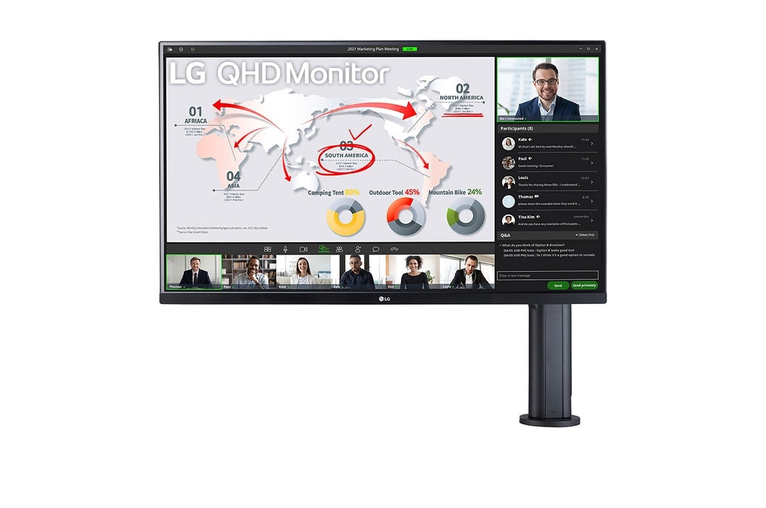 LG 32QP880N-B Ergo Monitors front view