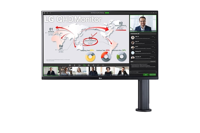 LG 32QP880N-B Ergo Monitors front view