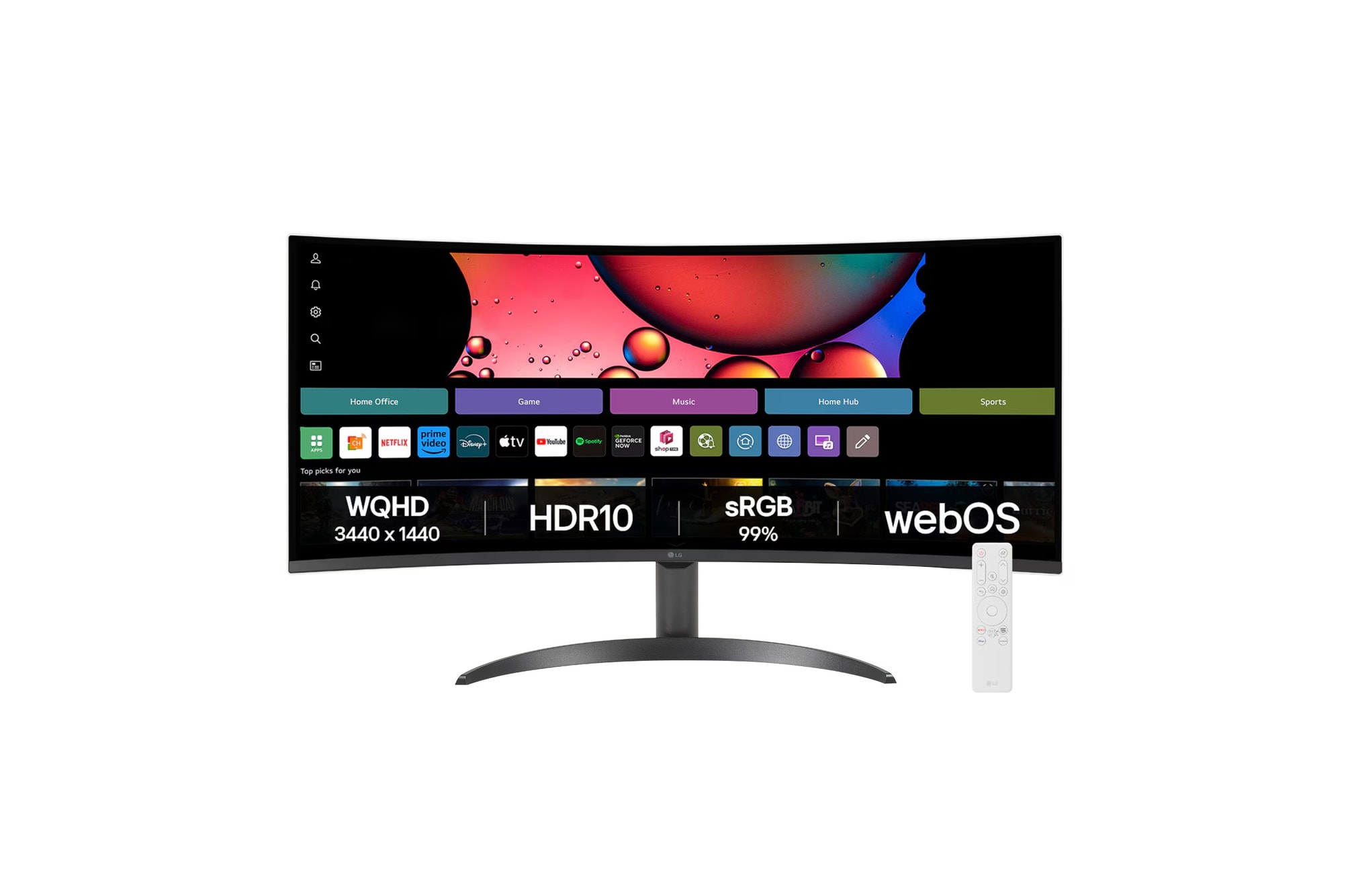 LGエレクトロニクス　34SR60QC-B（34インチ／2024年製） 86.36cm (34 inch) 21:9 Smart Monitor - 34SR60QC-B | LG India
