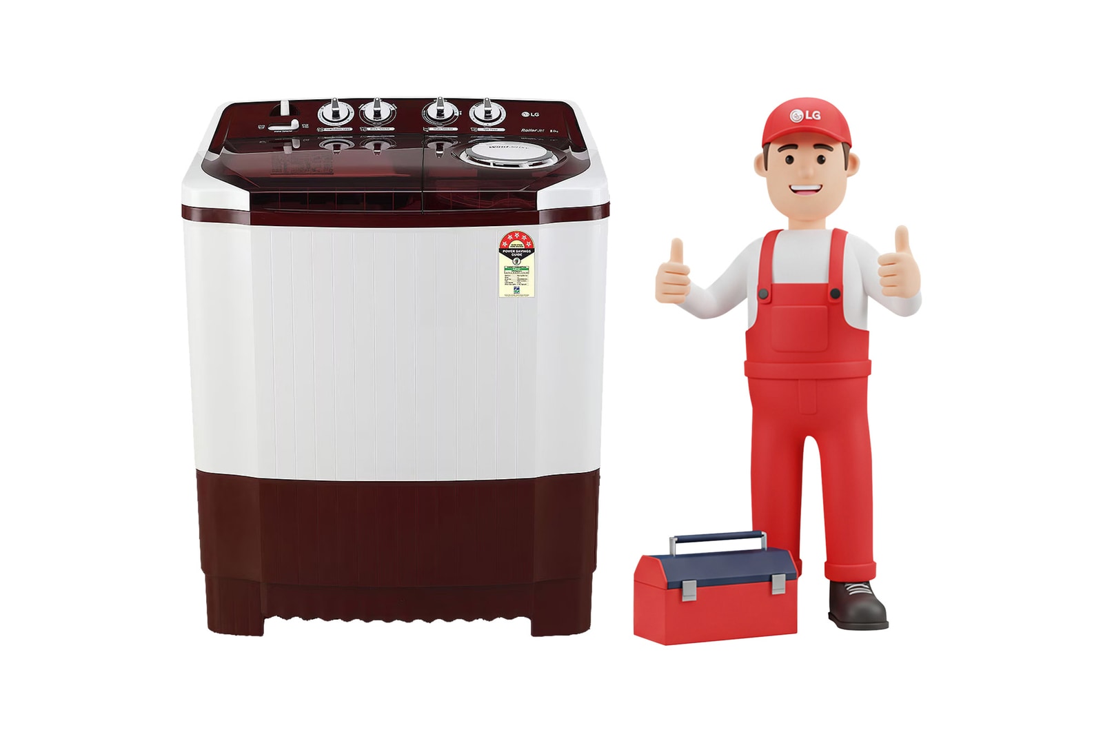 Front view of Semi Automatic Washer 1 time cleaning service ILEWM12C250900009