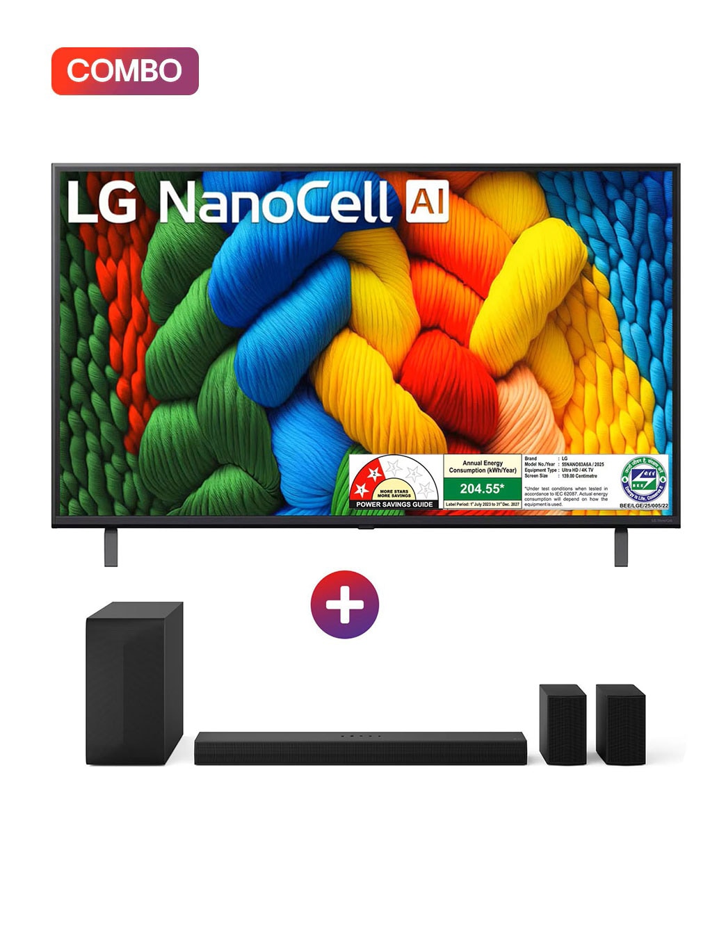 LG 139cm (55) NANO 83A Smart TV with α7 AI Processor 4K Gen8