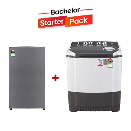 LG 90 L Single Door Refrigerator, LG 7Kg Semi Automatic Washing