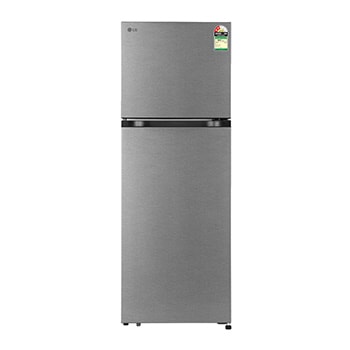Front view of LG 251L Double Door Refrigerator, Convertible, Smart Inverter Compressor, Dazzle Steel, 2 Star GLT2526XWDS