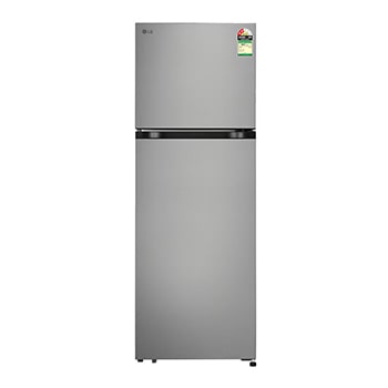 Front view of LG 251L Double Door Refrigerator, Smart Inverter Compressor, Smart Mode, Shiny Steel, 2 Star GLT2526XWPZ