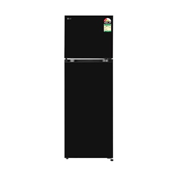 Front view of LG 276L Double Door Refrigerator, Smart Inverter Compressor, Smart Mode, Onyx Black, 2 Star GLT2826XWOB