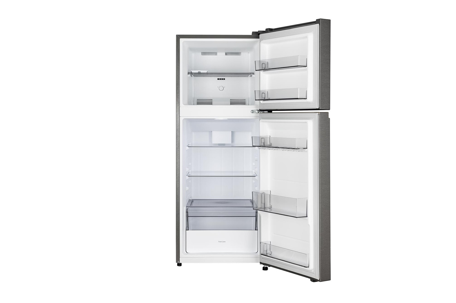 Front view and side view of LG QNED82 AI 4K Smart TV showing its length, width, height, and depth dimensions.