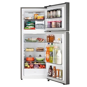 LG 225L Double Door Refrigerator, Convertible, Auto Smart Connect, Smart Inverter Compressor, Multi Air Flow, Dazzle Steel, 2 Star, GL-S252ZDSY