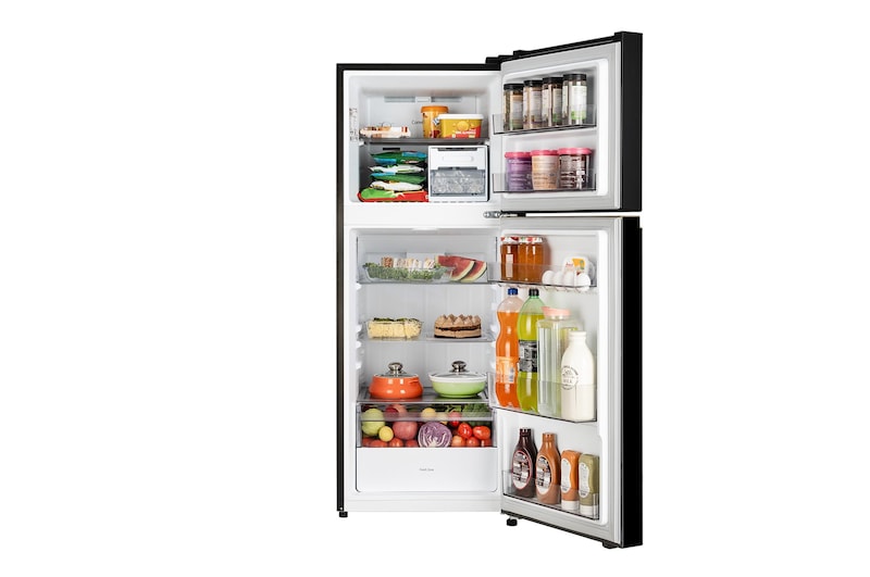 LG 225L Double Door Refrigerator, Convertible, Auto Smart Connect, Smart Inverter Compressor, Multi Air Flow, Onyx Black, 2 Star, GL-S252ZOBY