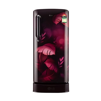 Front view of LG 185 L Single Door Refrigerator, Base Stand Drawer, Smart Inverter Compressor, Purple Ilan, 5 Star GL-D201APIU