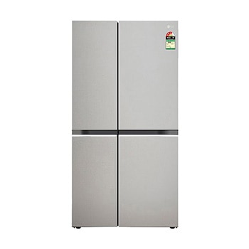 Front view of LG 650L Side-by-Side Refrigerator, Wi-Fi Convertible, DoorCooling+™, Urban Steel Finish, 3 Star GL-B257EUS3