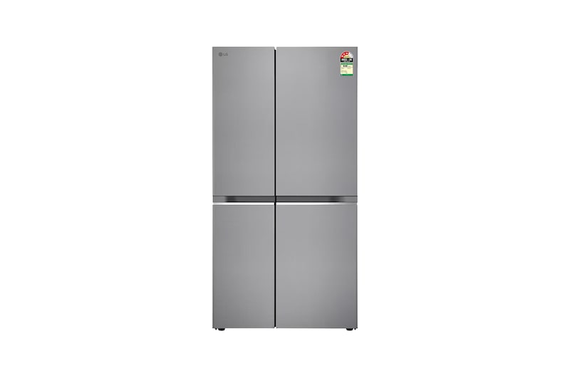 Front view of LG 650L Side-by-Side Refrigerator, Convertible, Door Cooling+™, Shiny Steel Finish, 3 Star GL-B257HPZ3