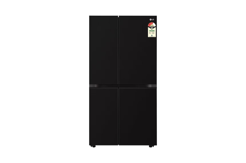 Front view of LG 650L Side-by-Side Refrigerator, Convertible, Multi-Air Flow Western Black, 3 Star GL-B257JWB3
