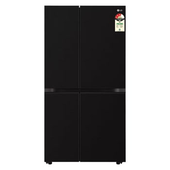 Front view of LG 650L Side-by-Side Refrigerator, Convertible, Multi-Air Flow Western Black, 3 Star GL-B257JWB3