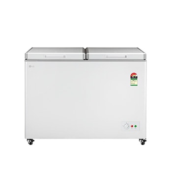 Front view of LG 315L Convertible Chest Freezer with 2 Door, Manual Temperature Control Knob, White, 4 Star - PLUS Series CXH8R24A1SK